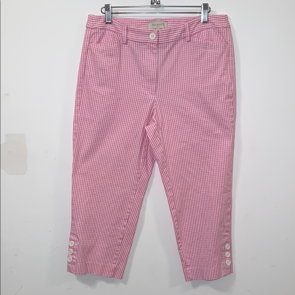 Talbots Pink Checkered Capris